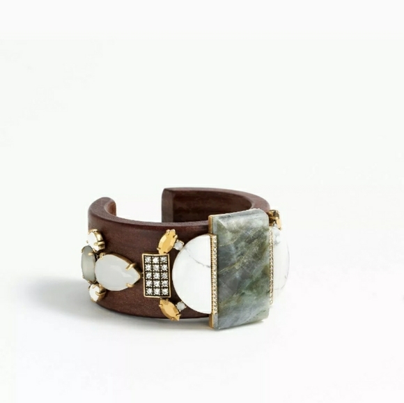 J. Crew Jewelry - J.Crew Mix stone wooden cuff bracelet #c7550